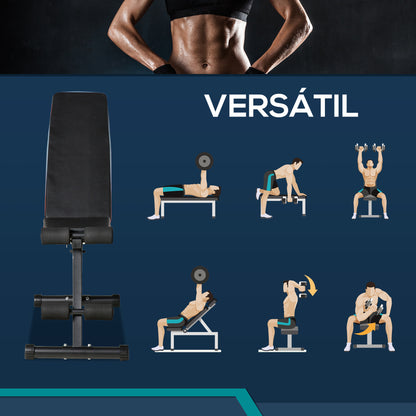 Foldable Weight Bench 2 in 1 Steel Weightlifting Bench with Adjustable Height 7-Position Incline Backrest for Home Gym Training Load 120 kg 116x43x56-116 cm Black