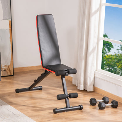 Foldable Weight Bench 2 in 1 Steel Weightlifting Bench with Adjustable Height 7-Position Incline Backrest for Home Gym Training Load 120 kg 116x43x56-116 cm Black