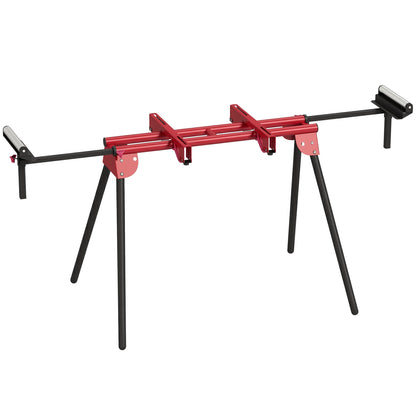 2-Pack Folding Adjustable Saw Horse – Metal Work Stand with Extendable Roller Supports, Height Adjustable, Supports up to 331 lb, Red