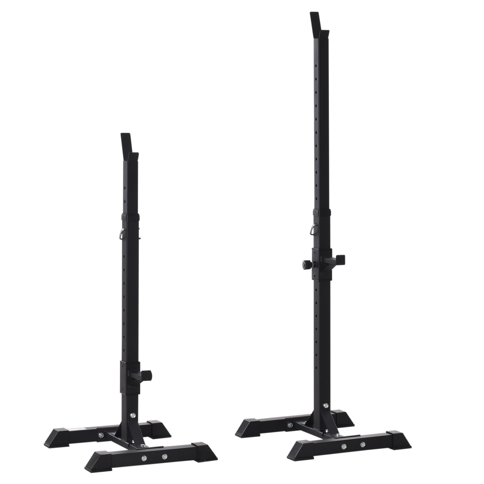 Weight Bar Stand Weight Plate Stand Steel with 12-Level Adjustable Height Max Load 150 kg for Home Gym Training 50x49x124-154 cm Black