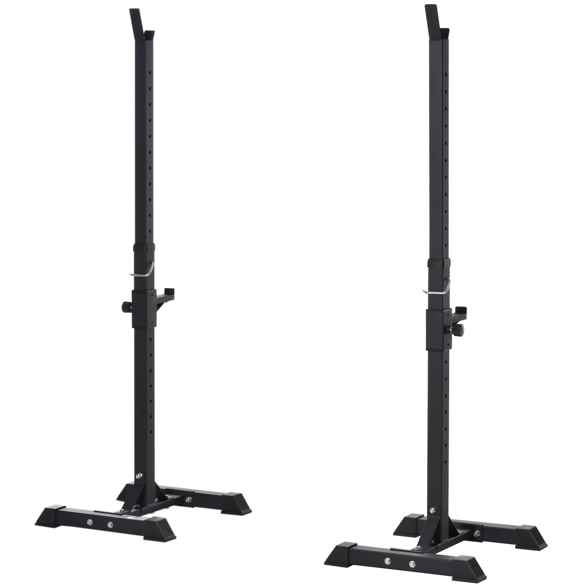 Weight Bar Stand Weight Plate Stand Steel with 12-Level Adjustable Height Max Load 150 kg for Home Gym Training 50x49x124-154 cm Black