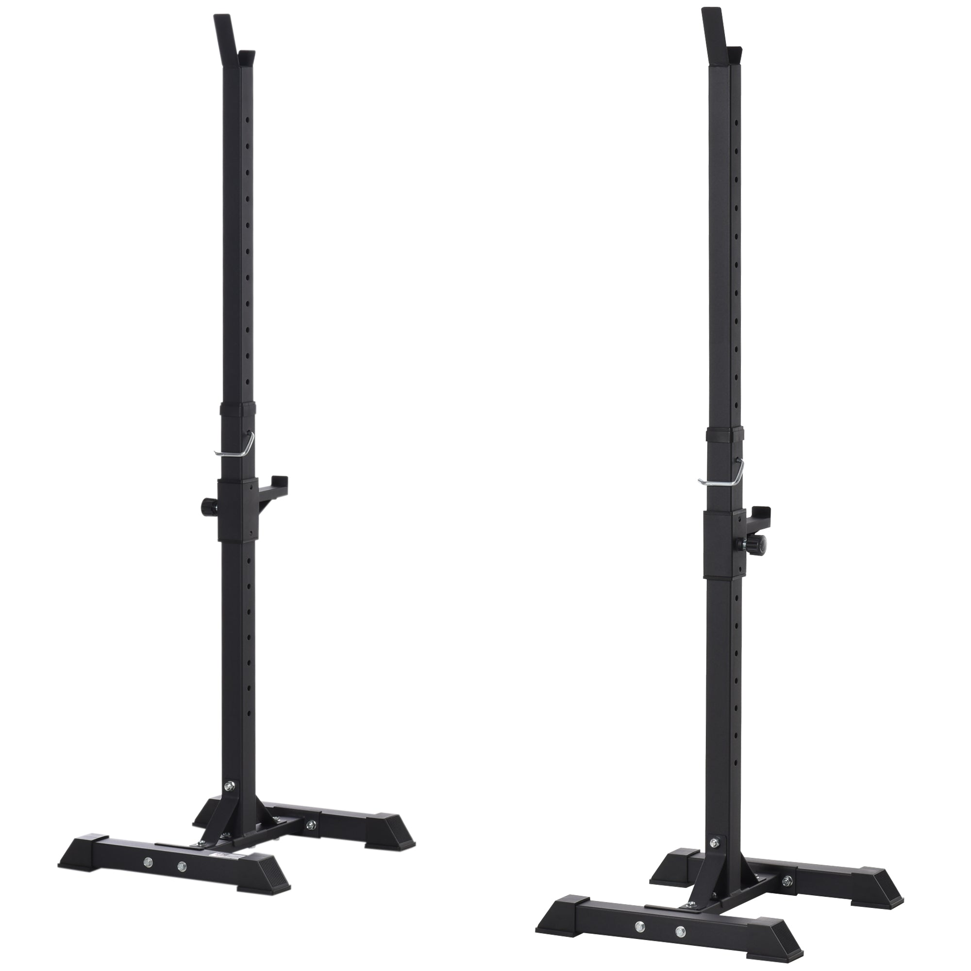 Weight Bar Stand Weight Plate Stand Steel with 12-Level Adjustable Height Max Load 150 kg for Home Gym Training 50x49x124-154 cm Black