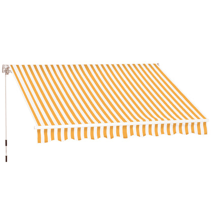 Manual Retractable Awning 295 x 245 cm Outdoor Terrace Awning with Crank, Adjustable Angle 45°-85°, Aluminum and 280g/m² Polyester, Terrace Awning, Balcony, Courtyard, Orange