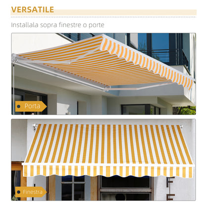 Manual Retractable Awning 295 x 245 cm Outdoor Terrace Awning with Crank, Adjustable Angle 45°-85°, Aluminum and 280g/m² Polyester, Terrace Awning, Balcony, Courtyard, Orange