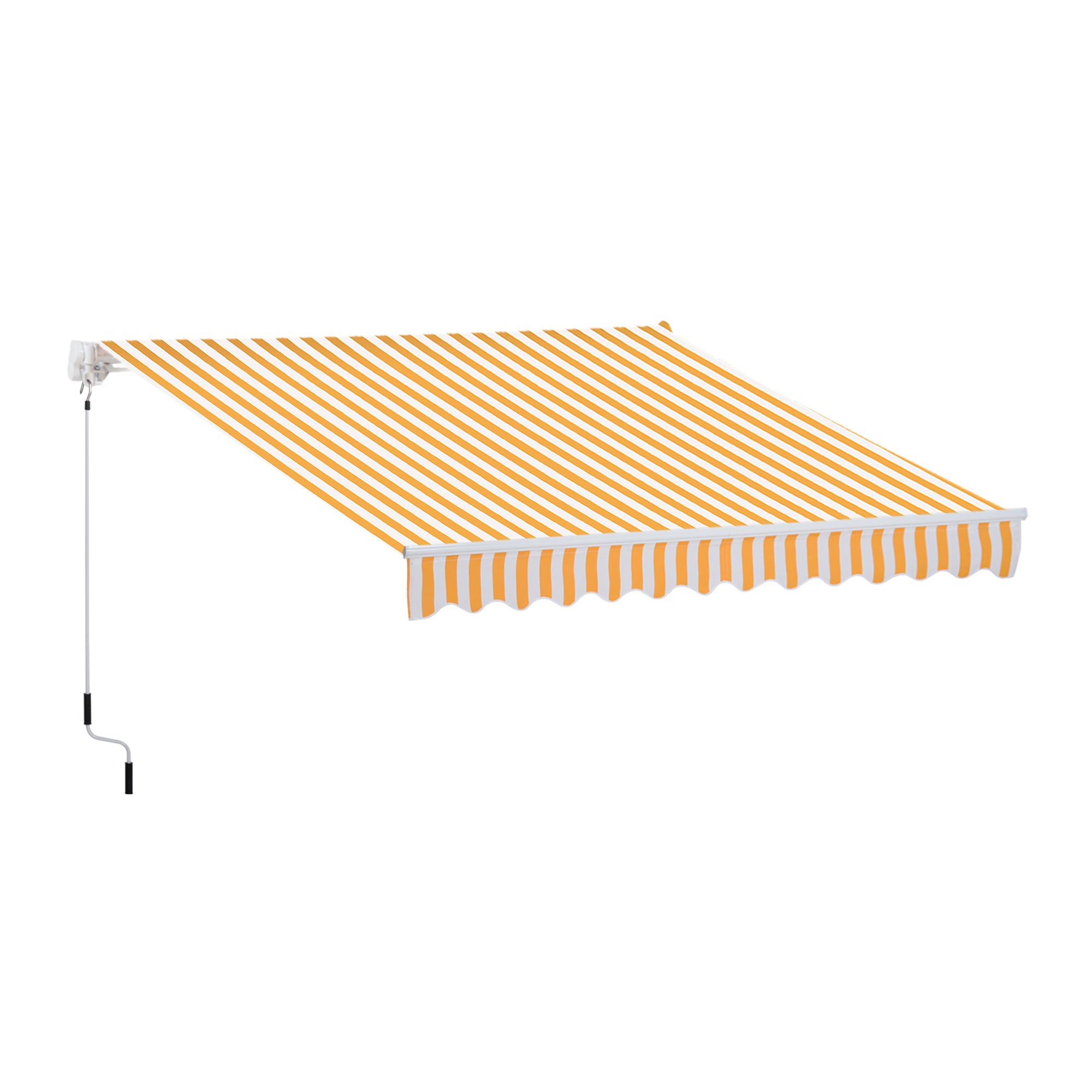 Manual Retractable Awning 295 x 245 cm Outdoor Terrace Awning with Crank, Adjustable Angle 45°-85°, Aluminum and 280g/m² Polyester, Terrace Awning, Balcony, Courtyard, Orange