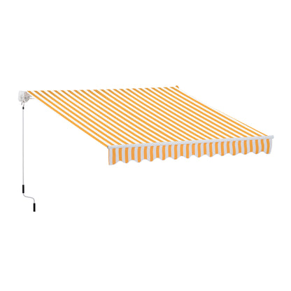 Manual Retractable Awning 295 x 245 cm Outdoor Terrace Awning with Crank, Adjustable Angle 45°-85°, Aluminum and 280g/m² Polyester, Terrace Awning, Balcony, Courtyard, Orange