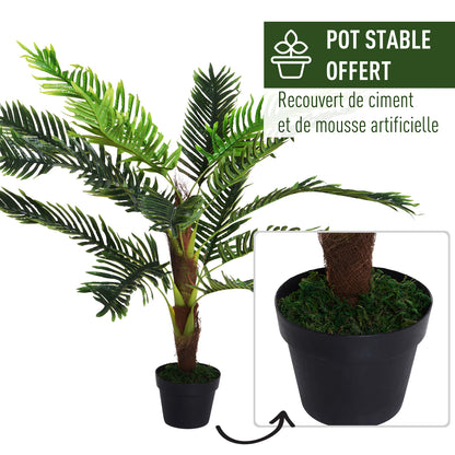 Artificial Palm Tree Height 123 cm Artificial Tree Decor Plastic Wire Pot Included Green