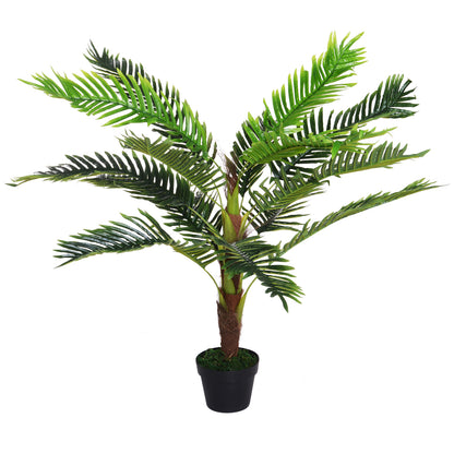 Artificial Palm Tree Height 123 cm Artificial Tree Decor Plastic Wire Pot Included Green