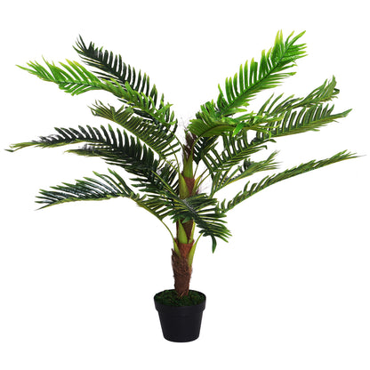 Artificial Palm Tree Height 123 cm Artificial Tree Decor Plastic Wire Pot Included Green