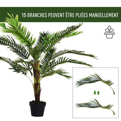 Artificial Palm Tree Height 123 cm Artificial Tree Decor Plastic Wire Pot Included Green