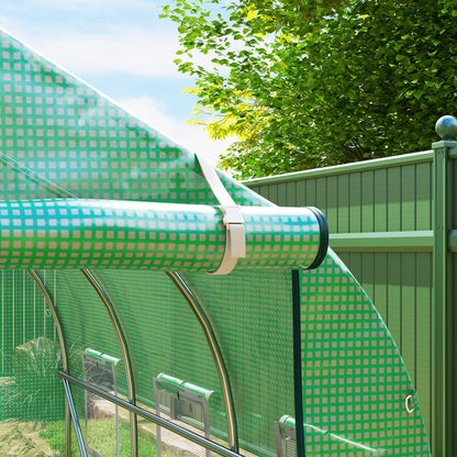 Outdoor Greenhouse 3x2x2 m Tunnel Greenhouse with 6 Mesh Windows and Door Vegetable Greenhouse for Patio Garden Green