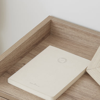 Set of 2 Wall-Mounted Bedside Tables Nightstands - Sliding Drawer, Shelf - Natural Particle Board 40W x 30D x 19.5H cm