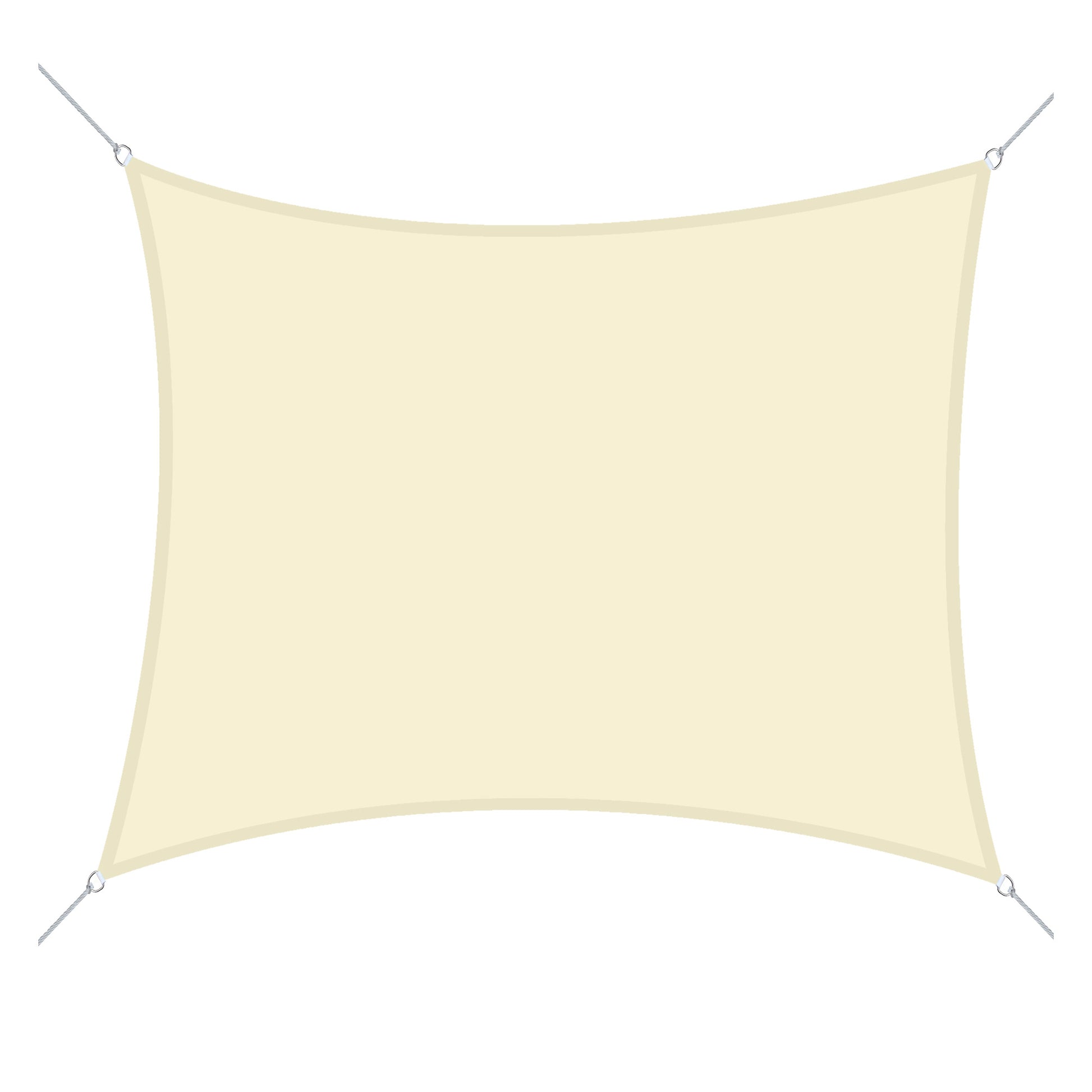 Square Sun Shade Sail 3x3 m Polyester Terrace Awning with Stainless Steel Ring and Ropes for Garden Patio Cream