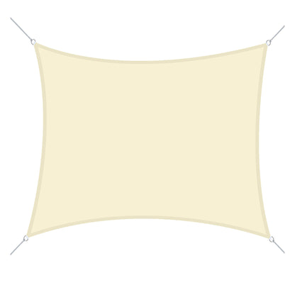 Square Sun Shade Sail 3x3 m Polyester Terrace Awning with Stainless Steel Ring and Ropes for Garden Patio Cream