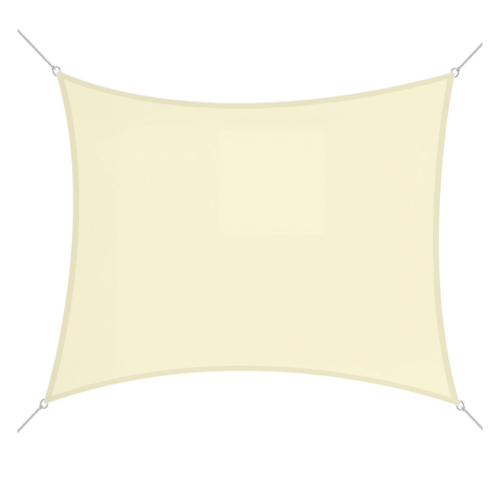Square Sun Shade Sail 3x3 m Polyester Terrace Awning with Stainless Steel Ring and Ropes for Garden Patio Cream