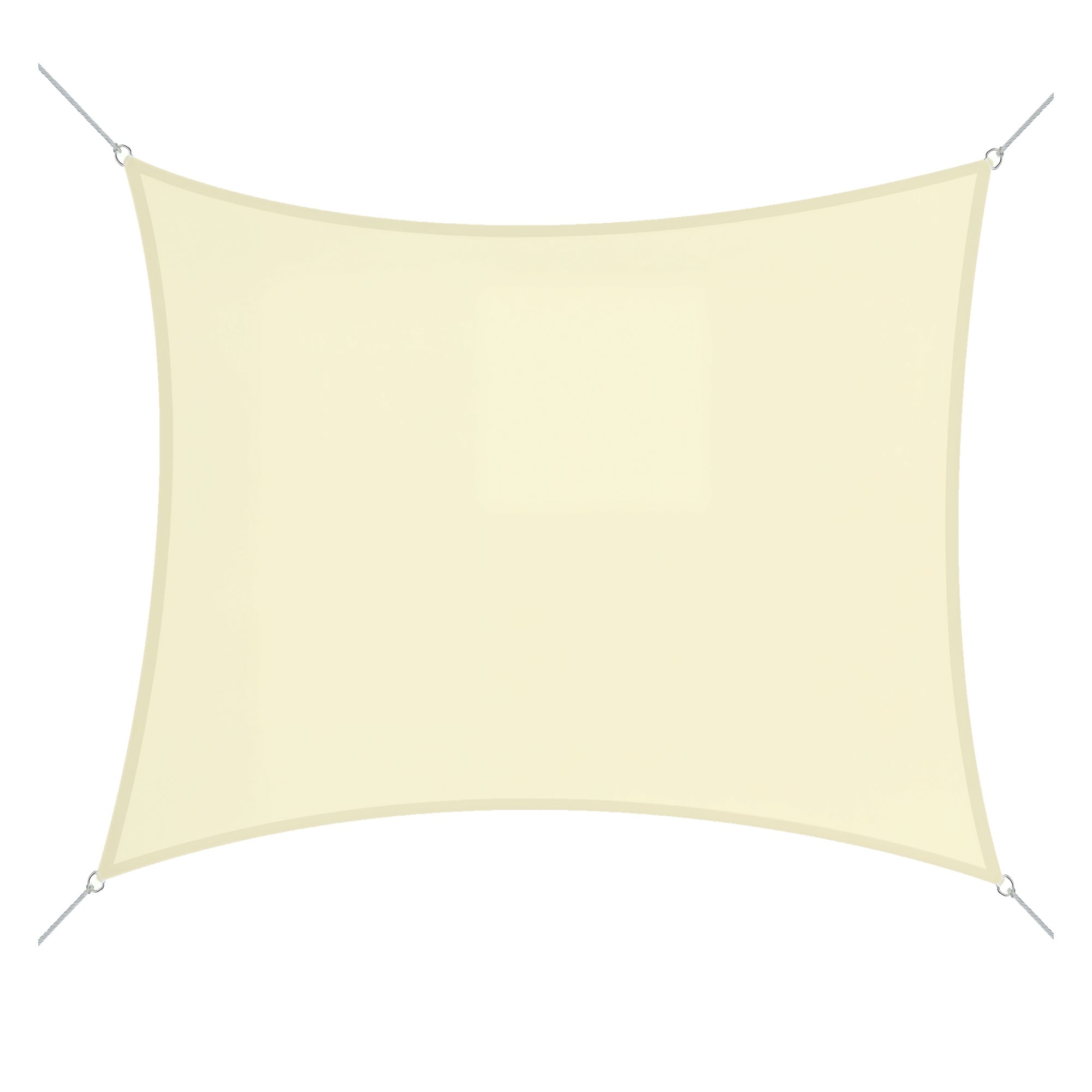 Square Sun Shade Sail 3x3 m Polyester Terrace Awning with Stainless Steel Ring and Ropes for Garden Patio Cream