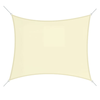 Square Sun Shade Sail 3x3 m Polyester Terrace Awning with Stainless Steel Ring and Ropes for Garden Patio Cream