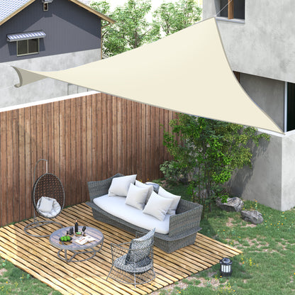 Square Sun Shade Sail 3x3 m Polyester Terrace Awning with Stainless Steel Ring and Ropes for Garden Patio Cream