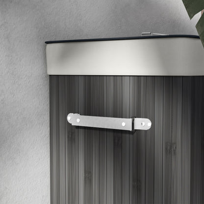Bamboo Foldable Laundry Hamper with Lid, Handles, and Removable Bag for Bathroom 40x30x60 cm Dark Grey