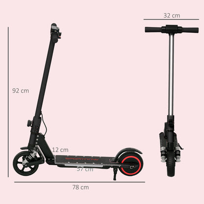 SPORTNOW Electric Scooter for Kids 6-14 Years Old, Foldable Electric Scooter for Kids, Max Speed 14 km/h Range of 6 km with Dual Brake, Colored Lights, Aluminum, Black