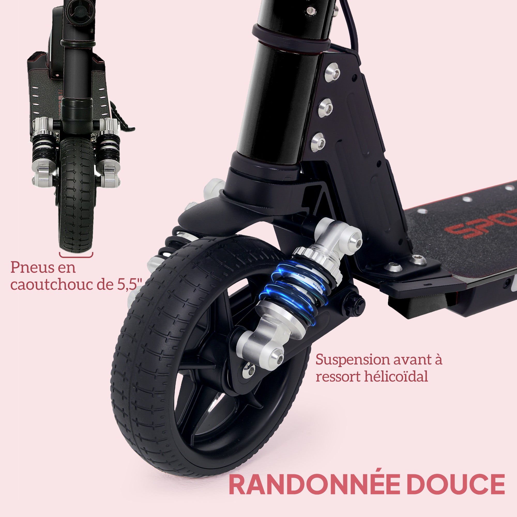 SPORTNOW Electric Scooter for Kids 6-14 Years Old, Foldable Electric Scooter for Kids, Max Speed 14 km/h Range of 6 km with Dual Brake, Colored Lights, Aluminum, Black
