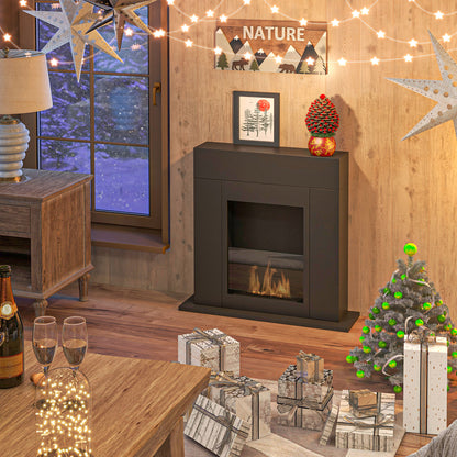 Bioethanol Fireplace Burner 0.9L, approximately 3-hour burning time 73 x 20 x 75 cm coverage 20-25 m² black steel