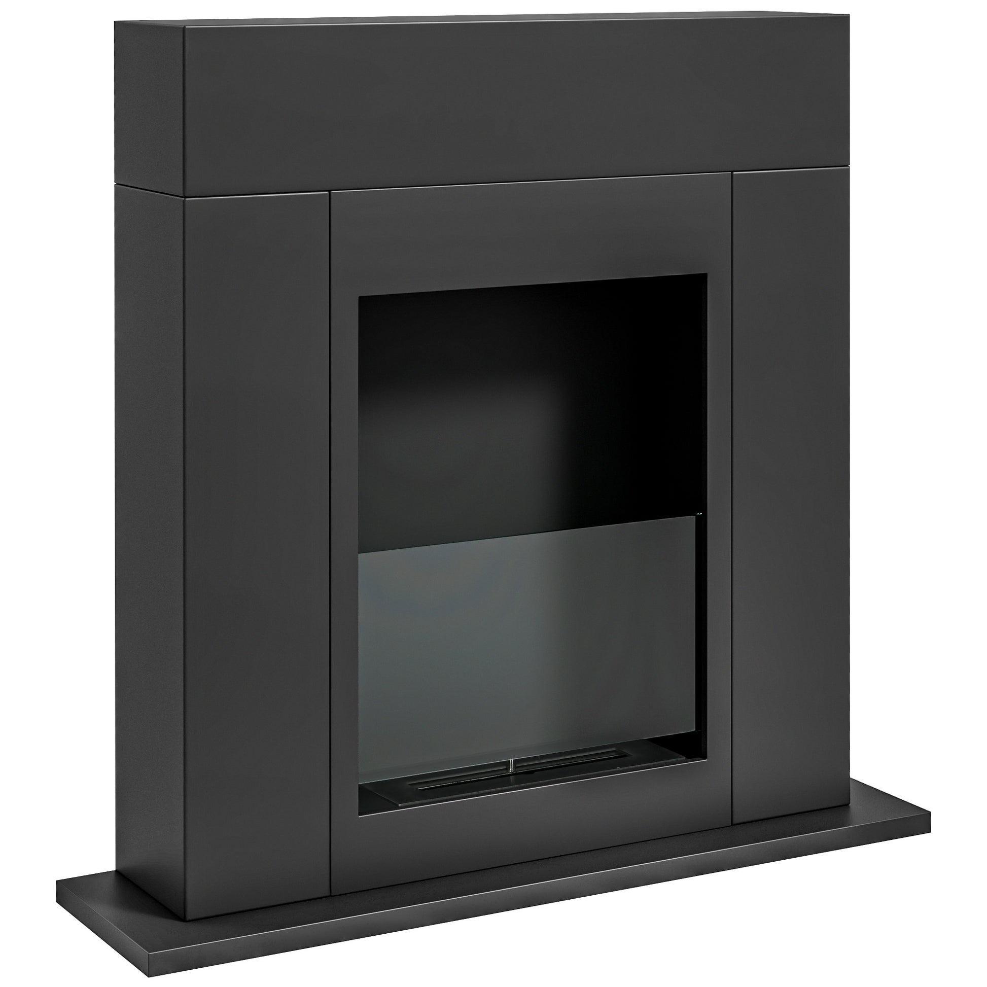 Bioethanol Fireplace Burner 0.9L, approximately 3-hour burning time 73 x 20 x 75 cm coverage 20-25 m² black steel