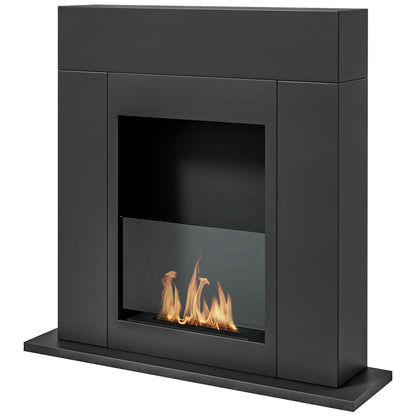 Bioethanol Fireplace Burner 0.9L, approximately 3-hour burning time 73 x 20 x 75 cm coverage 20-25 m² black steel