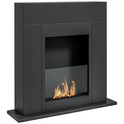 Bioethanol Fireplace Burner 0.9L, approximately 3-hour burning time 73 x 20 x 75 cm coverage 20-25 m² black steel