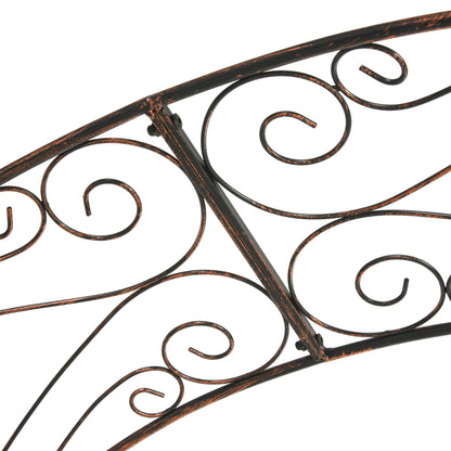 Garden Arch Rose Arch Vintage Wrought Iron Style 120L x 30W x 226H cm Black Copper-Aged Metal Epoxy