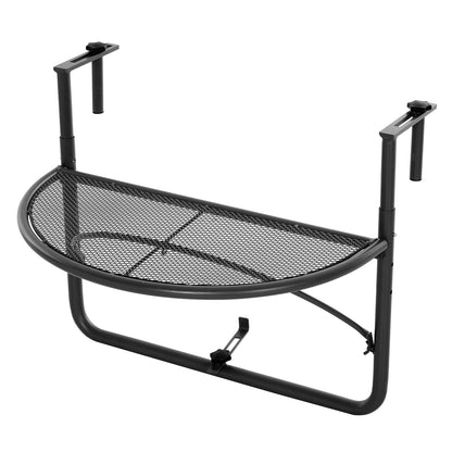 Semicircular Balcony Hanging Table 60x45x50 cm Adjustable in Height Simple and Convenient for Balcony Railing Terrace Patio