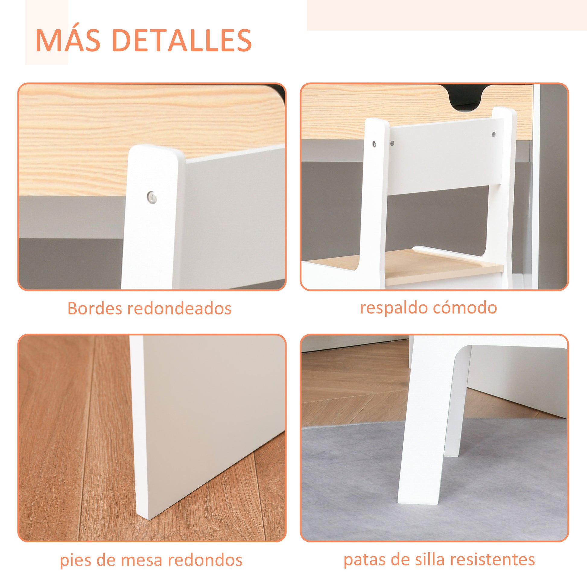 Kids Desk with Chair for 3-6 Years Old Children 2 in 1 Children's Desk Set 2 Pieces with Drawer and Bookshelves 70x50x75 cm White and Natural