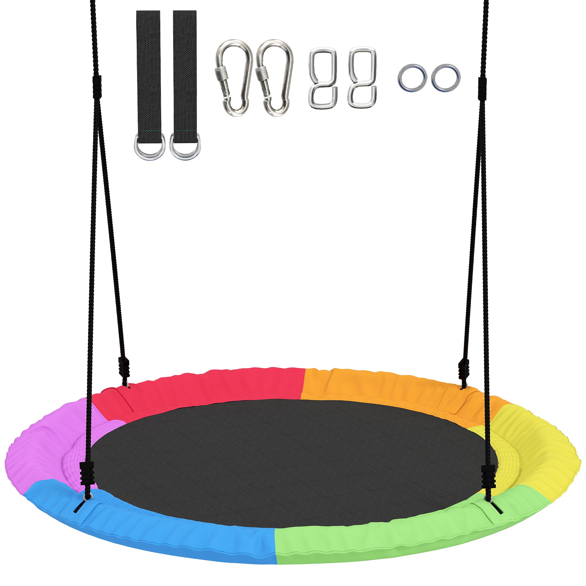 39.4" Adjustable Nest Swing Ø100 cm — Heavy-Duty Hanging Swing for Kids & Adults, Up to 661 lb, Indoor/Outdoor, Multicolor