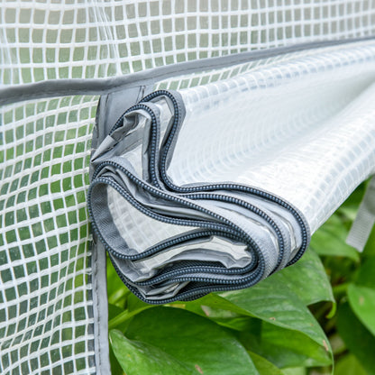 Mini Greenhouse with Shelves, PVC Cover & Roll-Up Door — Winter-Proof Tomato House for Balcony & Garden, 70 x 50 x 160 cm (28 x 20 x 63 in) — White