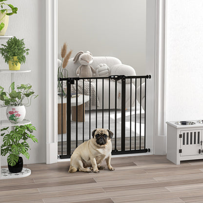 Door Safety Gate Stair Safety Gate with 14 cm Extension Door Gate without Drilling Staircase Gate for Widths 74-94 cm Swivelable on Both Sides Metal Black