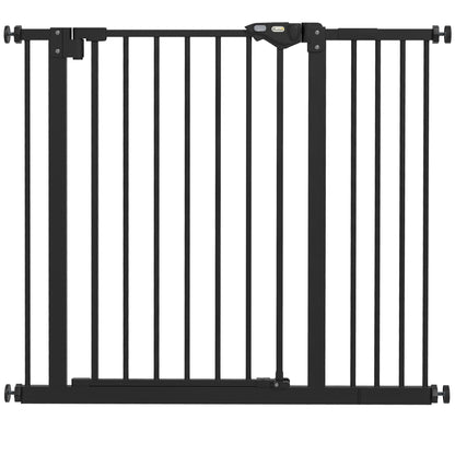 Door Safety Gate Stair Safety Gate with 14 cm Extension Door Gate without Drilling Staircase Gate for Widths 74-94 cm Swivelable on Both Sides Metal Black