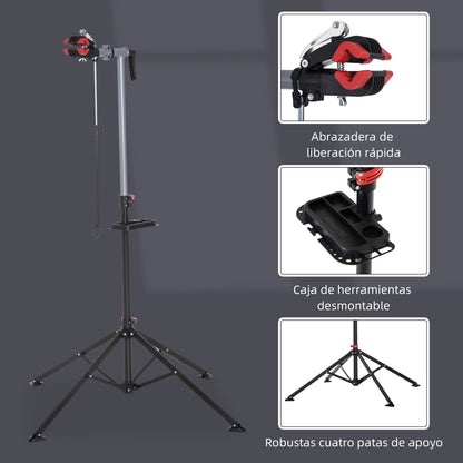 Bike Repair Stand 109-180cm with Tool Tray for Bike Maintenance