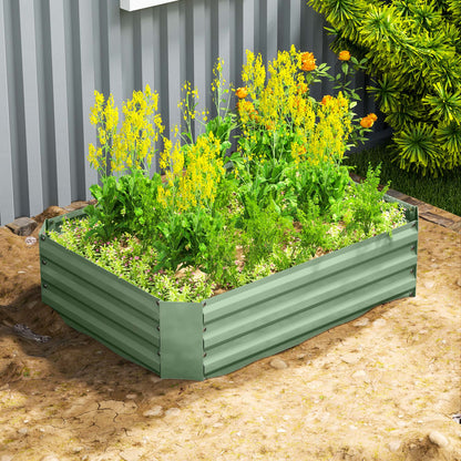 Raised Garden Bed from Steel, Planting Bed Cold Frame Garden Bed Flower Box stackable, Planting Box Vegetable Bed 120x90x30cm for Garden Balcony, Plant Pot for Flowers, Plants, Vegetables