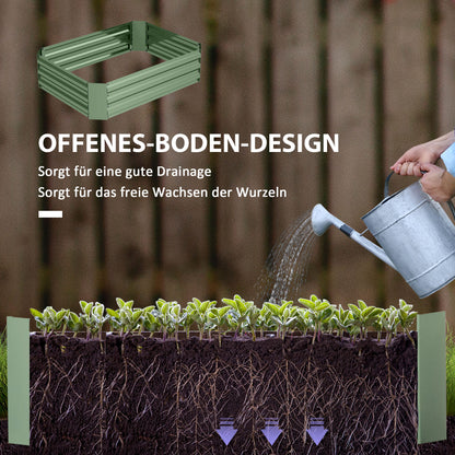 Raised Garden Bed from Steel, Planting Bed Cold Frame Garden Bed Flower Box stackable, Planting Box Vegetable Bed 120x90x30cm for Garden Balcony, Plant Pot for Flowers, Plants, Vegetables