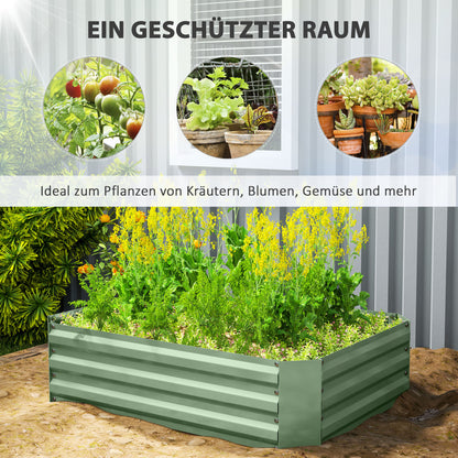 Raised Garden Bed from Steel, Planting Bed Cold Frame Garden Bed Flower Box stackable, Planting Box Vegetable Bed 120x90x30cm for Garden Balcony, Plant Pot for Flowers, Plants, Vegetables