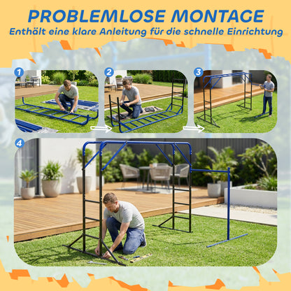 Outdoor Climbing Frame with Pull-Up & Gym Bar — Climbing Tower for Kids 3–8 Years, Supports up to 331 lb, Black