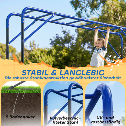 Outdoor Climbing Frame with Pull-Up & Gym Bar — Climbing Tower for Kids 3–8 Years, Supports up to 331 lb, Black