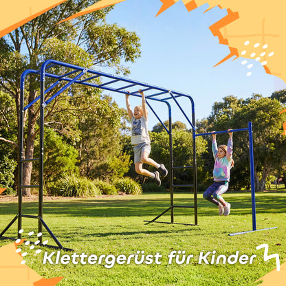 Outdoor Climbing Frame with Pull-Up & Gym Bar — Climbing Tower for Kids 3–8 Years, Supports up to 331 lb, Black
