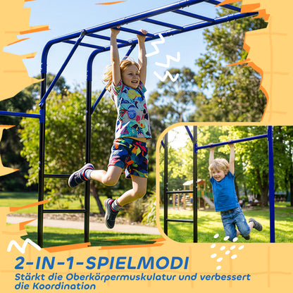 Outdoor Climbing Frame with Pull-Up & Gym Bar — Climbing Tower for Kids 3–8 Years, Supports up to 331 lb, Black