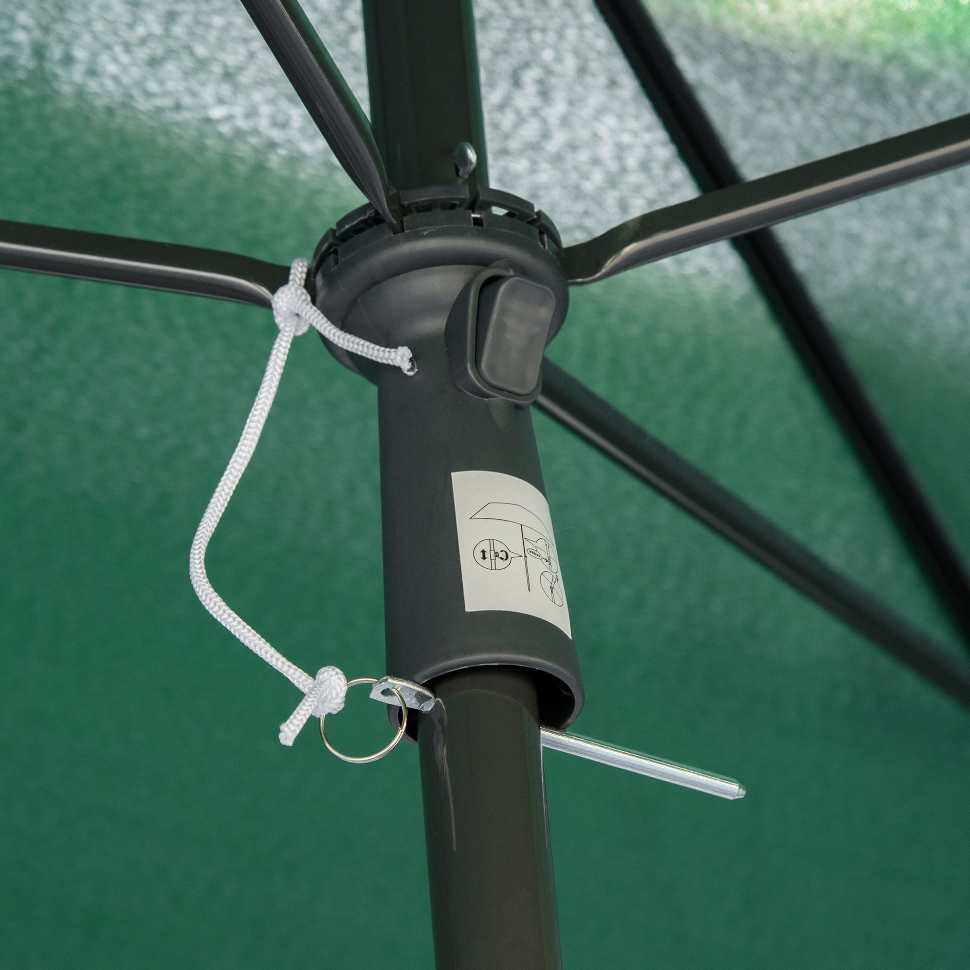 Aluminum Garden Umbrella 198x130x245 cm Rectangular Garden Parasol with Tilt Function for Terrace Patio Outdoor Green