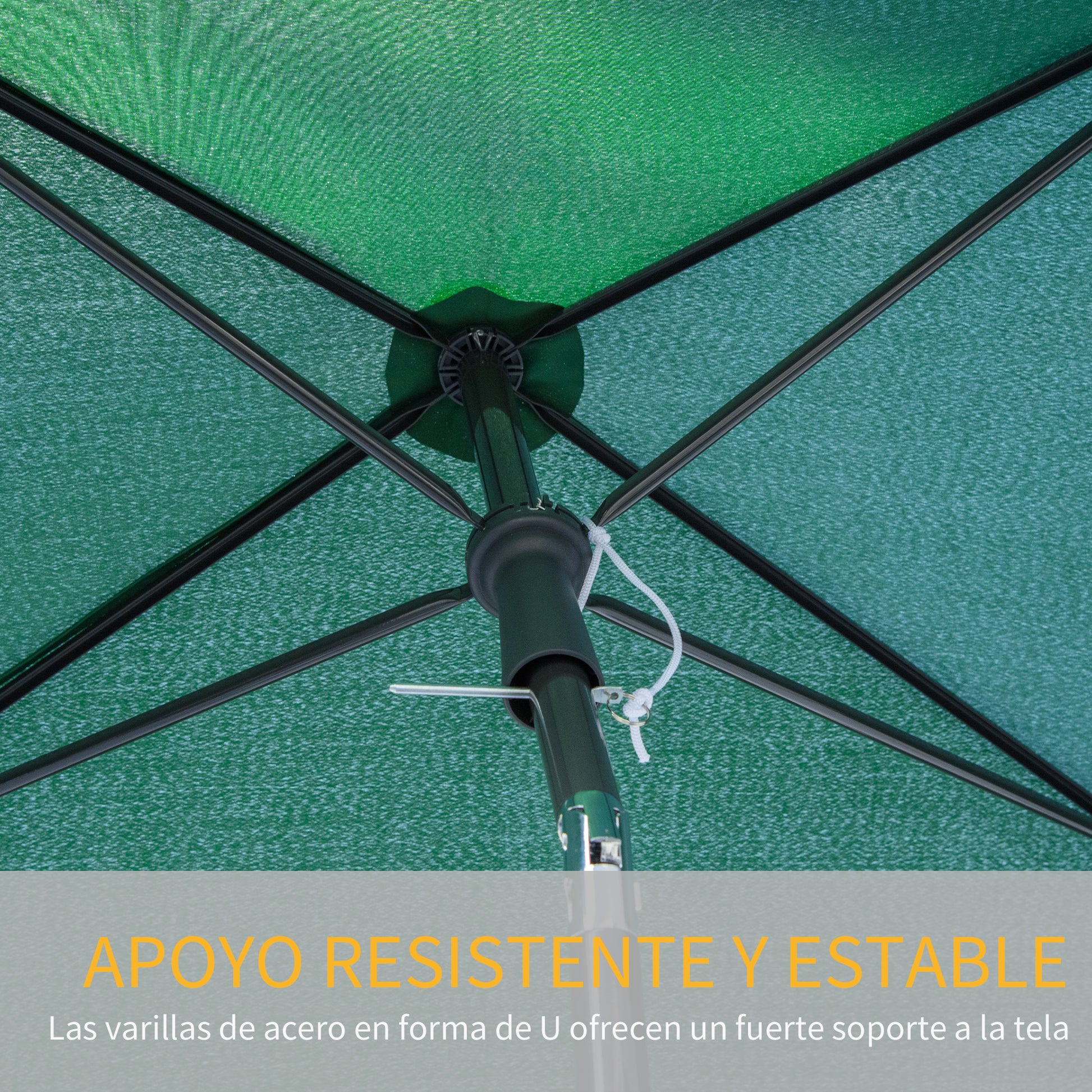 Aluminum Garden Umbrella 198x130x245 cm Rectangular Garden Parasol with Tilt Function for Terrace Patio Outdoor Green