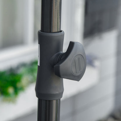 Aluminum Garden Umbrella 198x130x245 cm Rectangular Garden Parasol with Tilt Function for Terrace Patio Outdoor Green