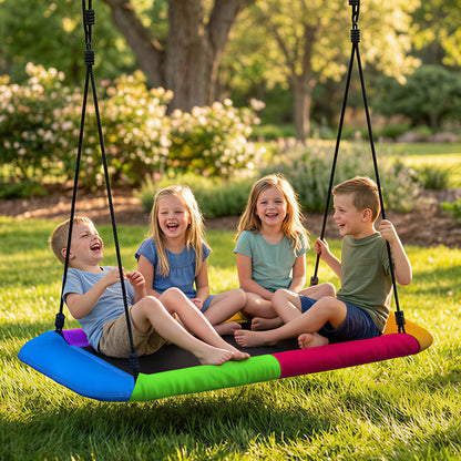 Adjustable Nest Swing 148 x 77 cm (58.3 x 30.3 in) – Up to 300 kg (661 lb) | Garden Hanging Swing with Adjustable Ropes, for Ages 3–8, Indoor & Outdoor, Multicolor