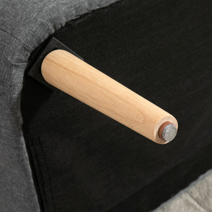 2-Seater Fabric Sofa Upholstered Sofa Double Sofa Retro Look Seating Furniture Lounge Sofa Wooden Frame Light Grey 117 x 56.5 x 77 cm