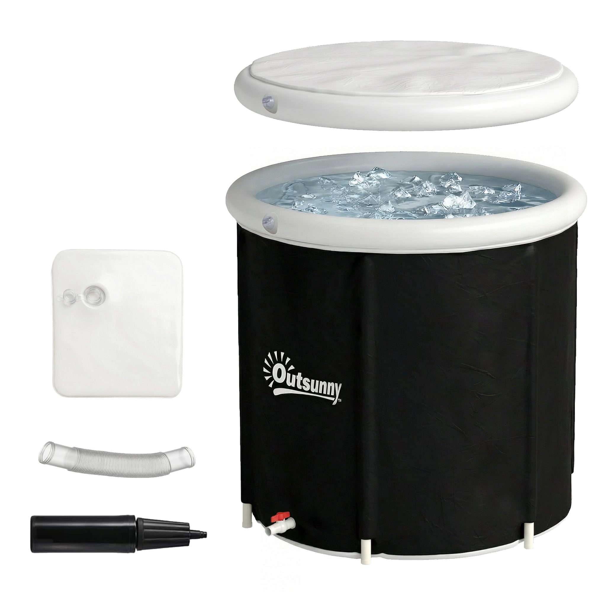 280 L (≈74 US gal) Inflatable Ice Bath — Portable Cold Water Recovery Tub with Cover & Pump, Multi-Layer Insulated Barrel, Indoor/Outdoor, Ø78 x 71 cm